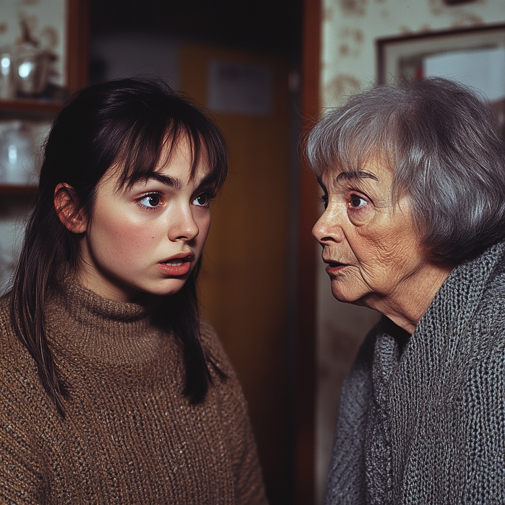 Sarah disgustada por lo que hizo Evelyn | Fuente: Midjourney