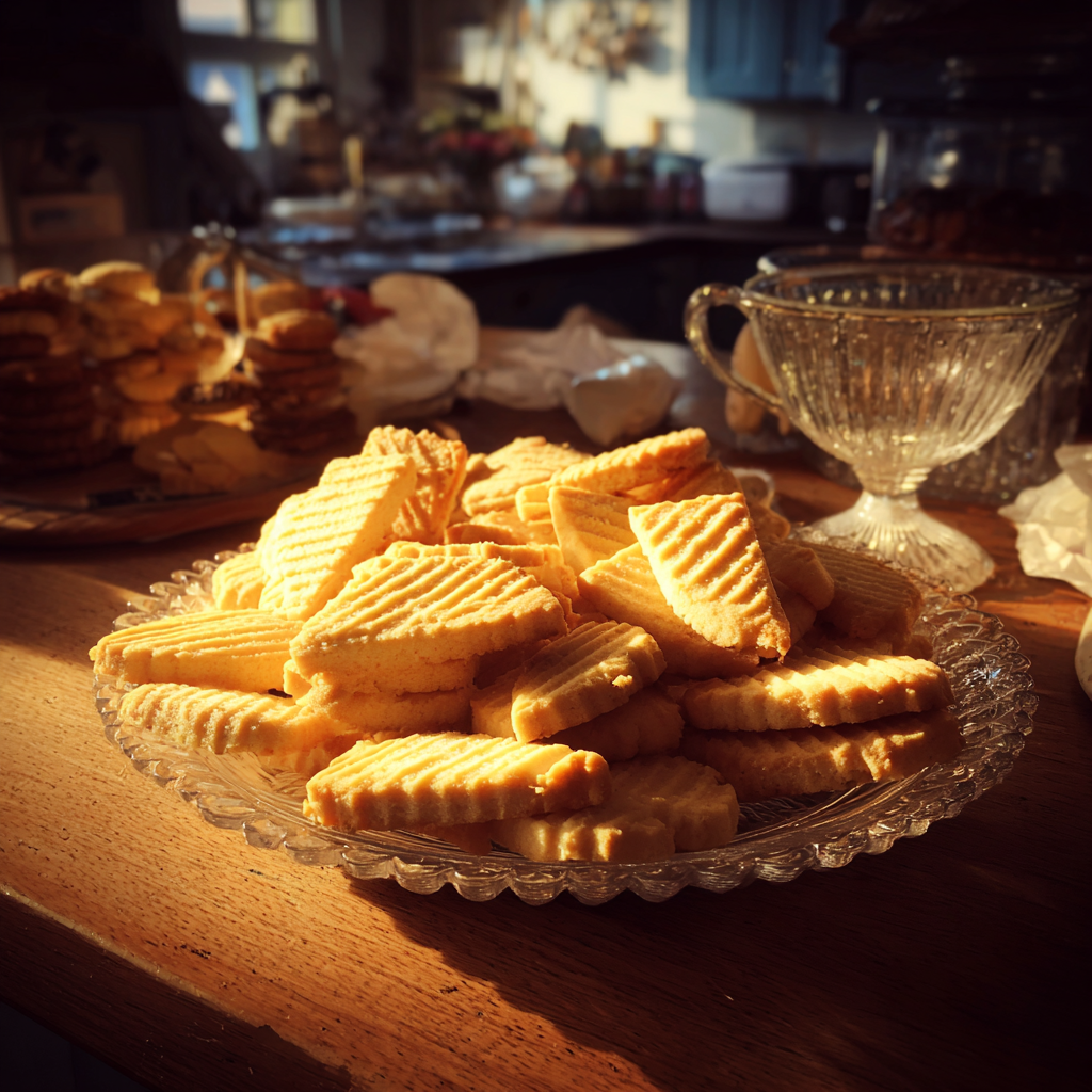 Una bandeja de galletas de mantequilla | Fuente: Midjourney