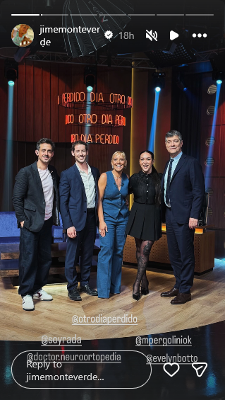 Jimena Monteverde y su hermano, Ramiro Olleac, en "Otro día perdido" junto a Mario Pergolini, Evelyn Botto y Agustín Aristarán | Fuente: Instagram Stories/jimemonteverde