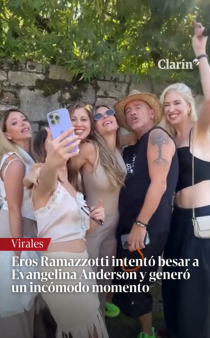 Imagen del video de Evangelina Anderson y Eros Ramazzotti | Fuente: TikTok/clarincom
