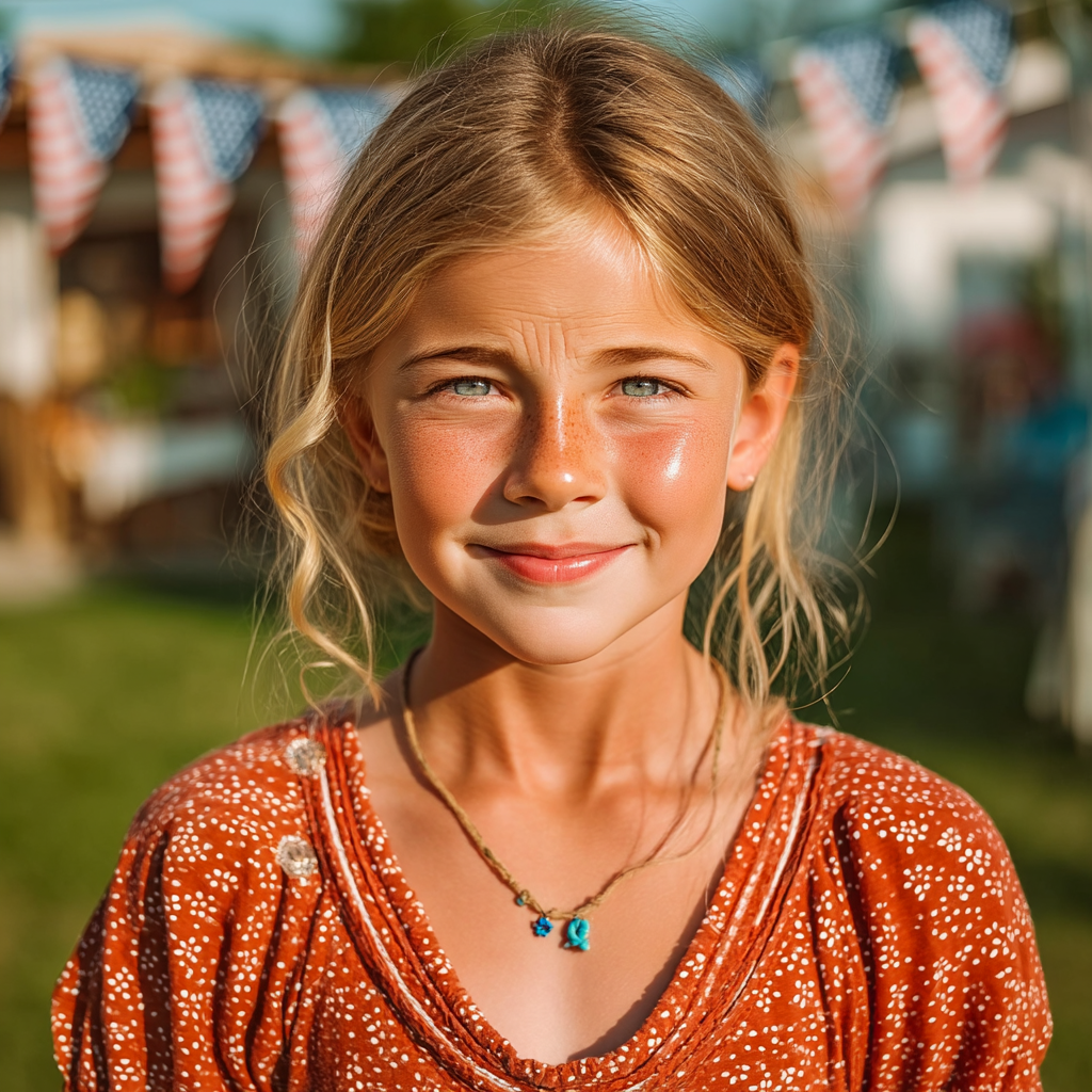 Una chica feliz en una fiesta | Fuente: Midjourney