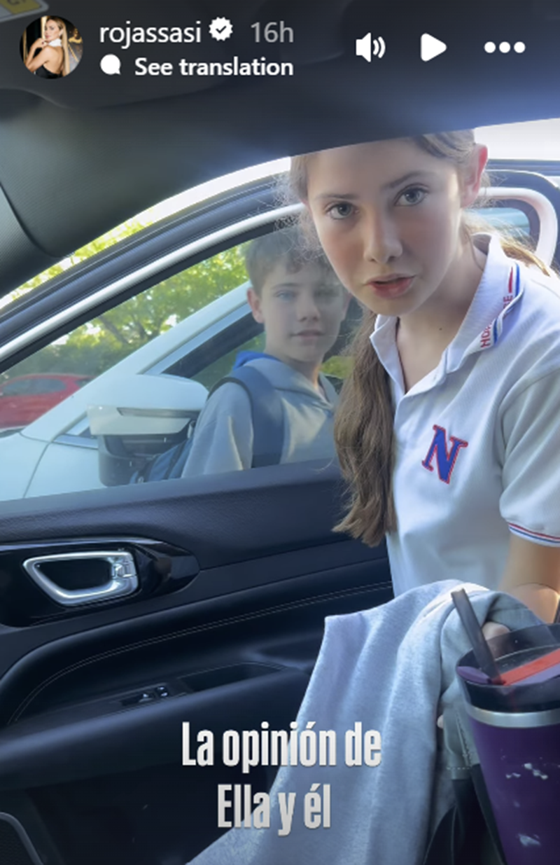 Sabrina Rojas conversando con su hija Esperanza desde su automóvil | Fuente: Instagram Stories/rojassasi
