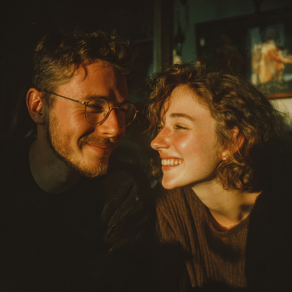 Una pareja feliz creando lazos | Fuente: Midjourney