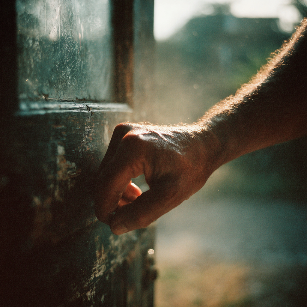 Un hombre llamando a una puerta | Fuente: Midjourney