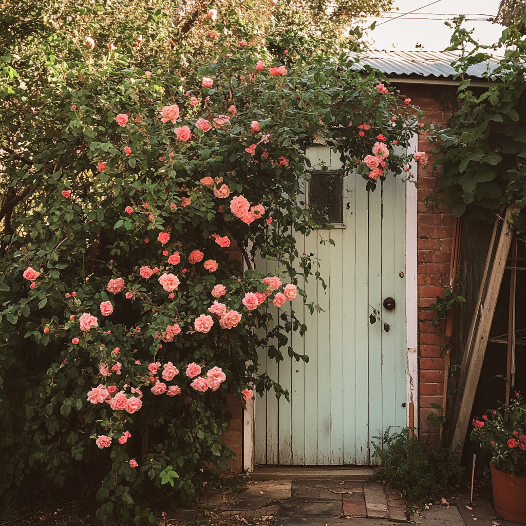 Un rosal demasiado crecido | Fuente: Midjourney