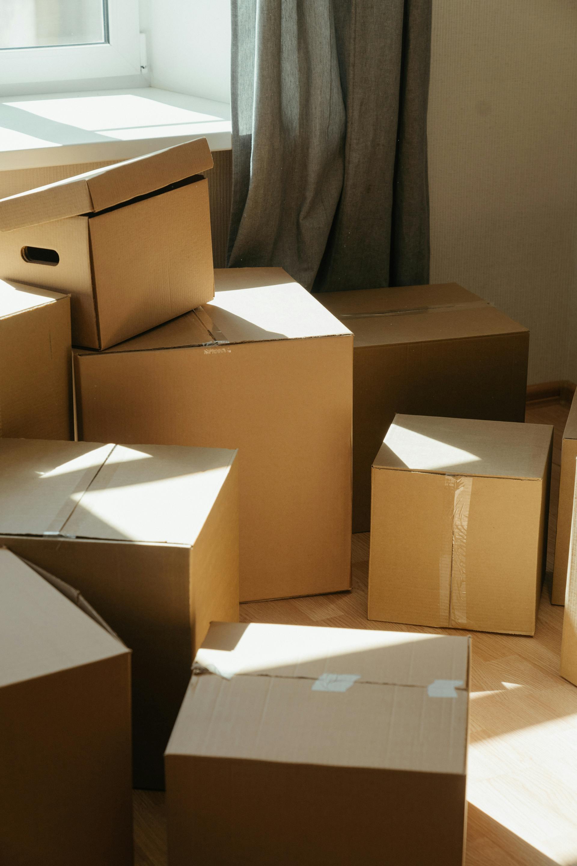 Cajas de cartón en una habitación | Fuente: Pexels