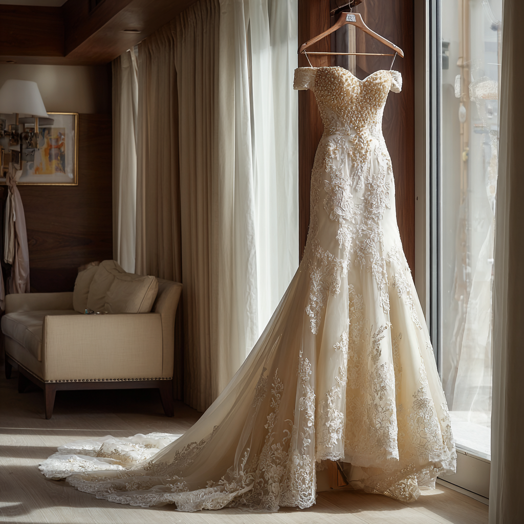 Un vestido de novia precioso | Fuente: Midjourney