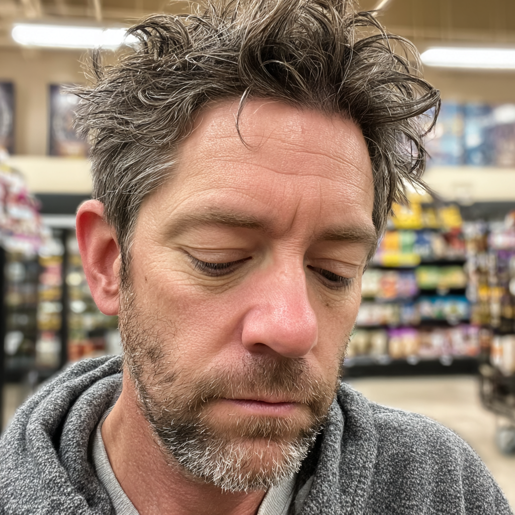 Un hombre mirando al suelo | Fuente: Midjourney