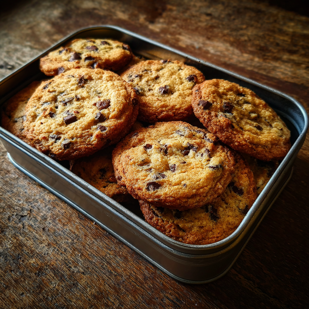 Un recipiente de galletas con pepitas de chocolate | Fuente: Midjourney