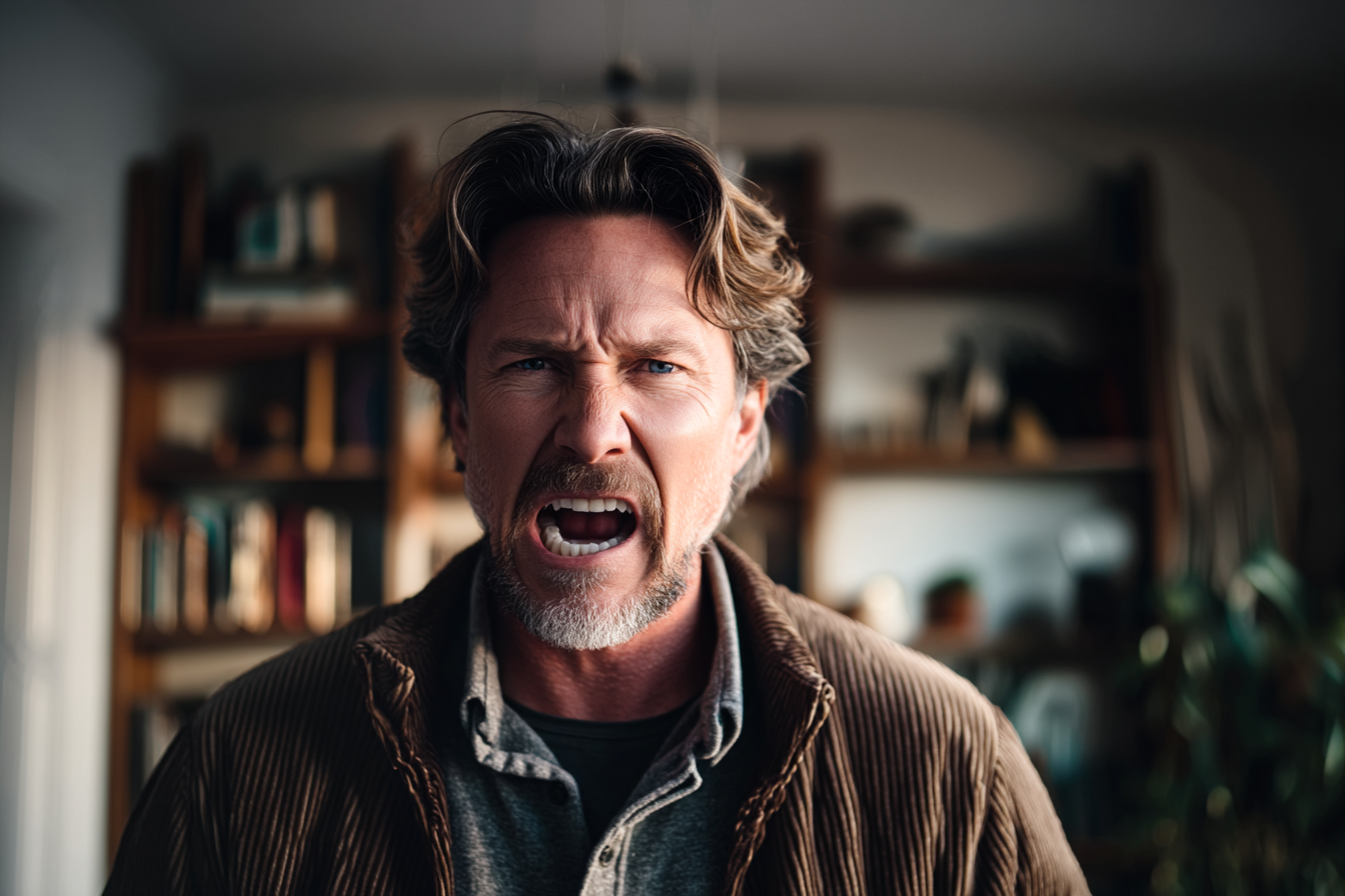 Un hombre gritando | Fuente: Midjourney