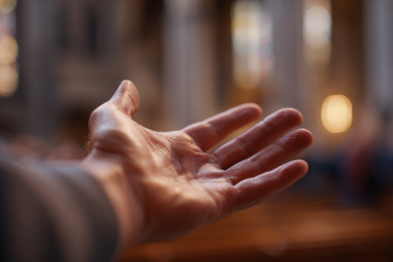 Un hombre extendiendo la mano | Fuente: Midjourney