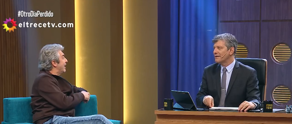 Ricardo Darín y Mario Pergolini en el programa "Otro Día Perdido" de Eltrece | Fuente: Instagram/eltrecetv