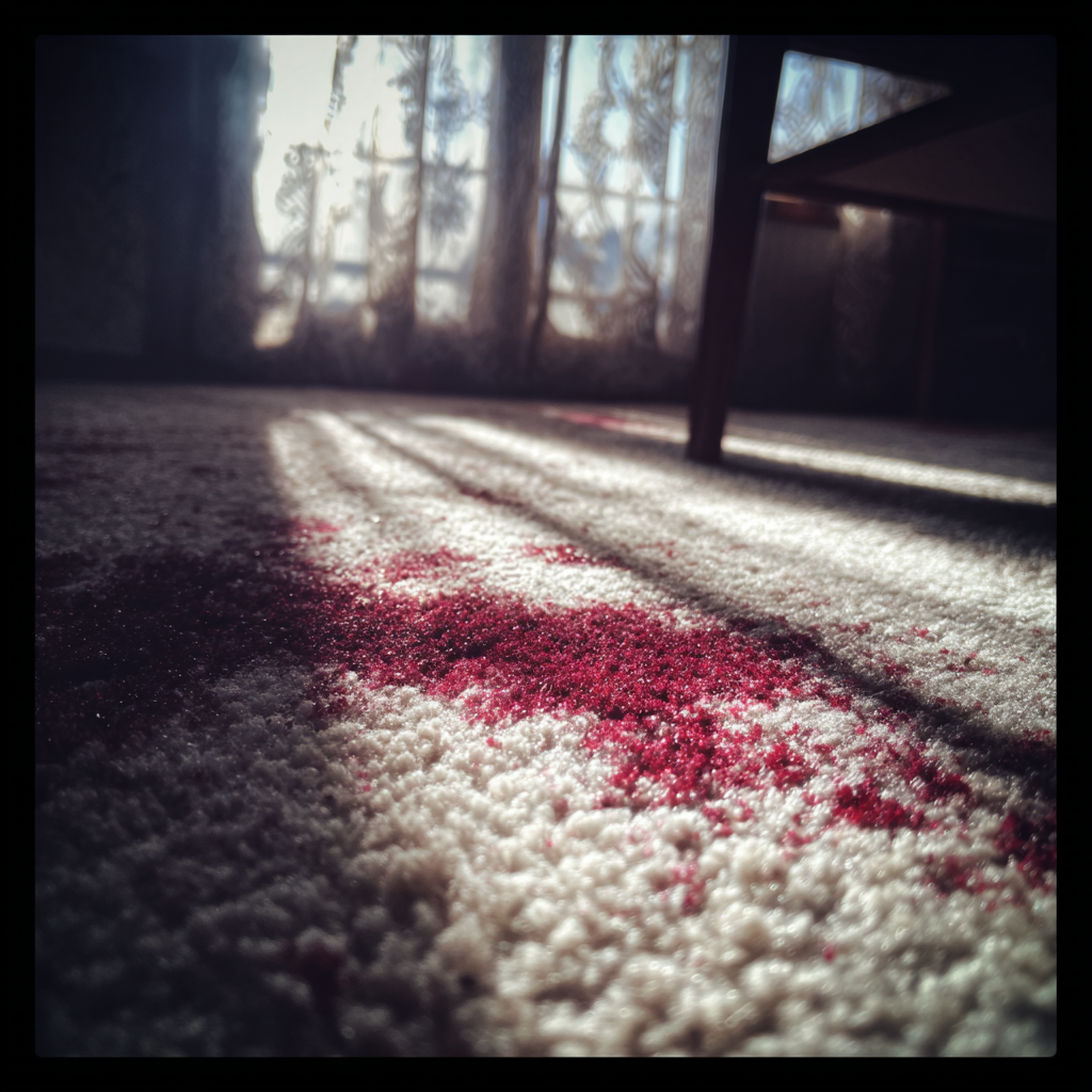 Una mancha en una alfombra | Fuente: Midjourney