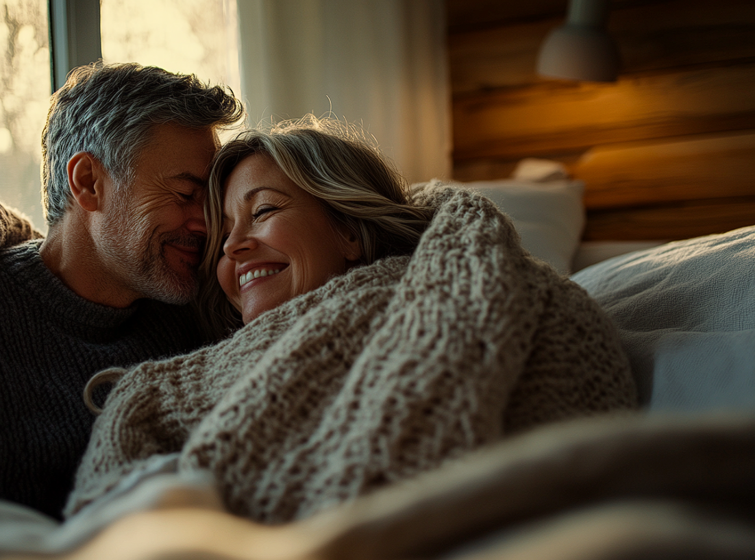 Un hombre abrazando a su esposa | Fuente: Midjourney