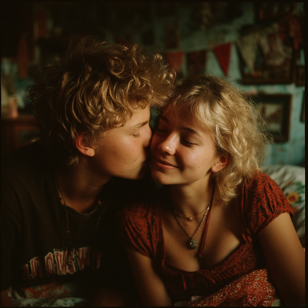 Un adolescente abrazando a una mujer joven | Fuente: Midjourney