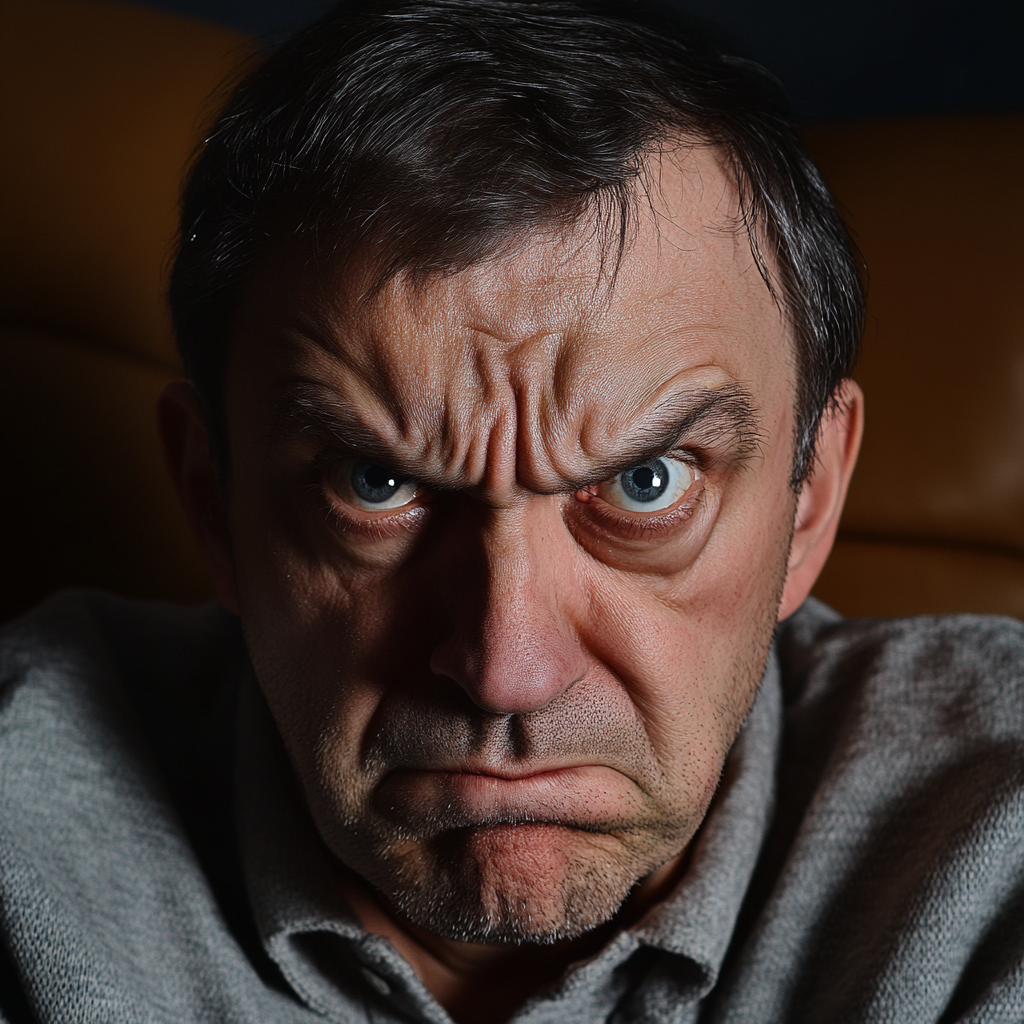Un hombre con cara de malo | Fuente: Midjourney