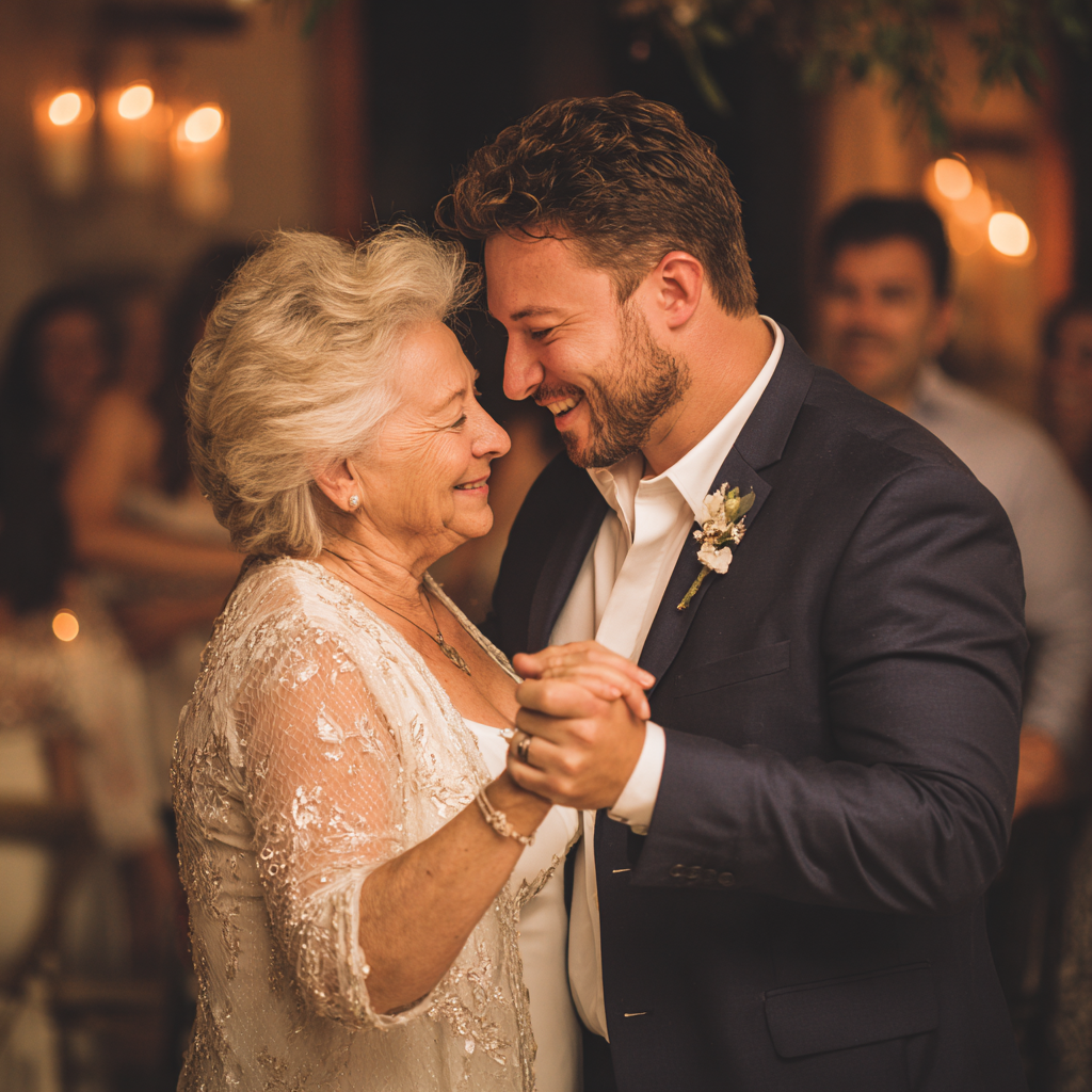 Un novio bailando con su madre en su boda | Fuente: Midjourney