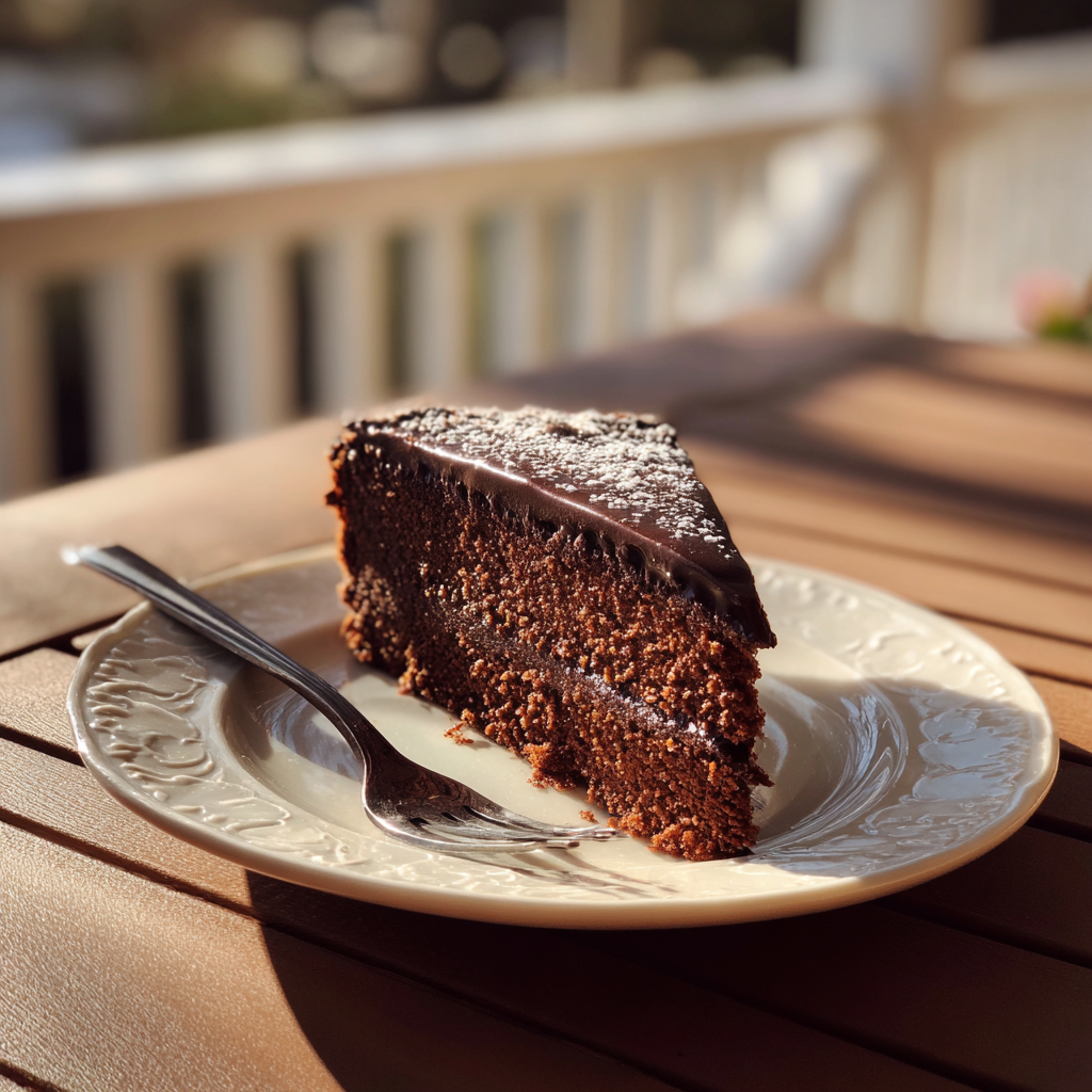 Un trozo de Pastel de Chocolate | Fuente: Midjourney