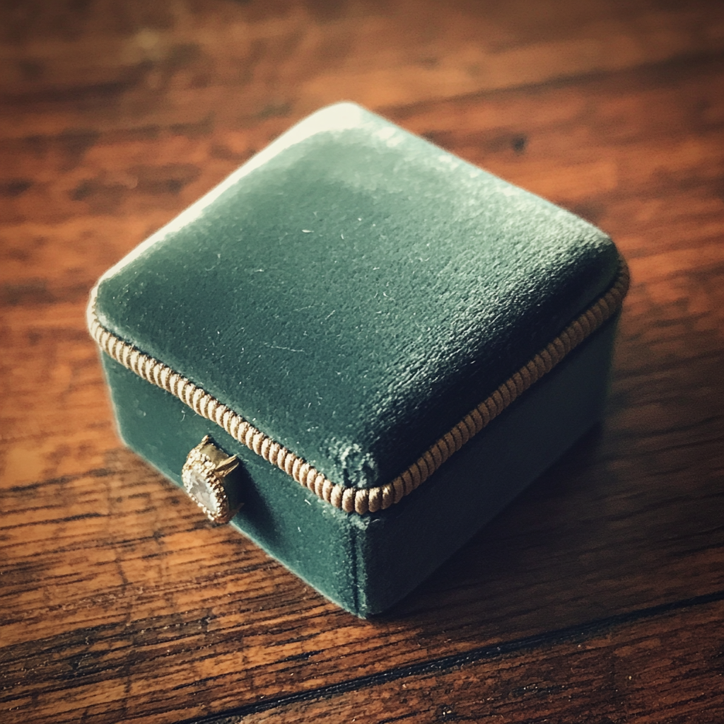 Una caja de anillos de terciopelo | Fuente: Midjourney