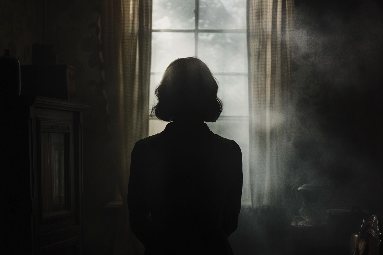 Una mujer junto a una ventana | Fuente: Midjourney