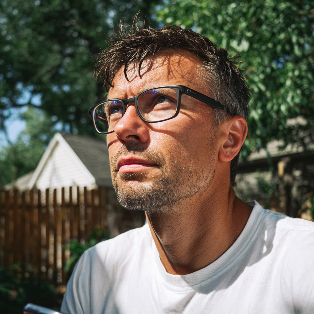 Un hombre de pie en el exterior | Fuente: Midjourney