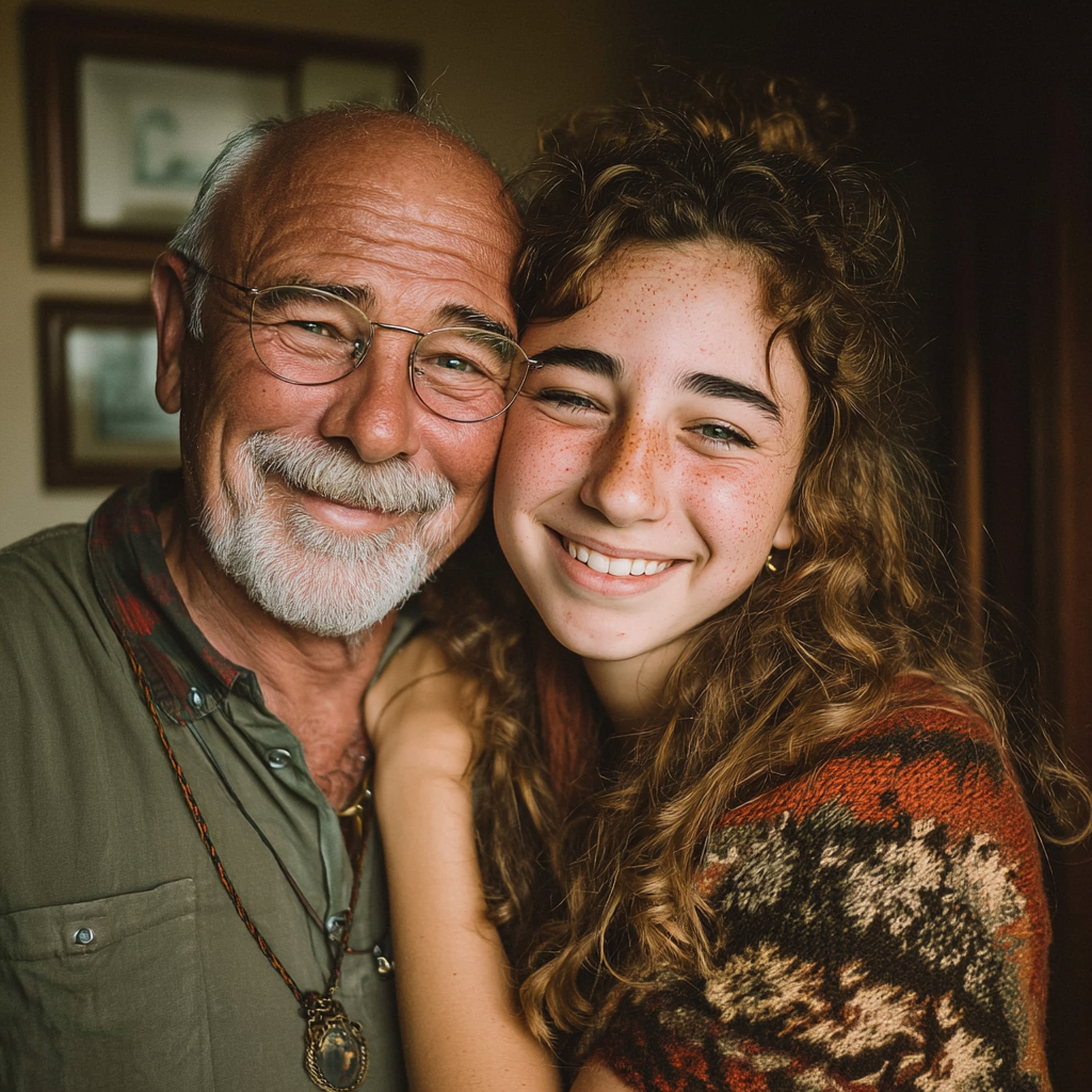 Un abuelo y una nieta felices | Fuente: Midjourney