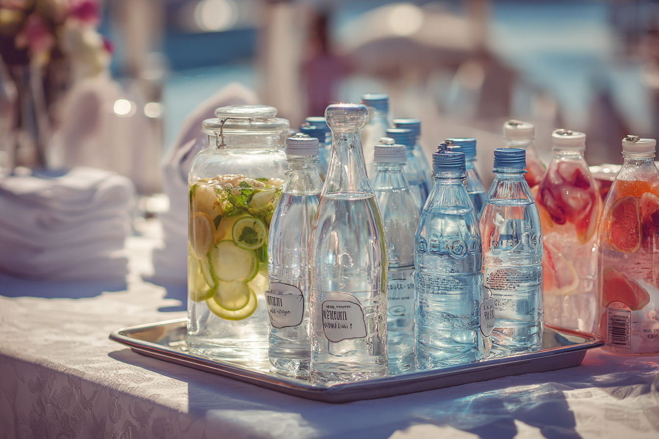 Botellas de agua y zumo | Fuente: Midjourney