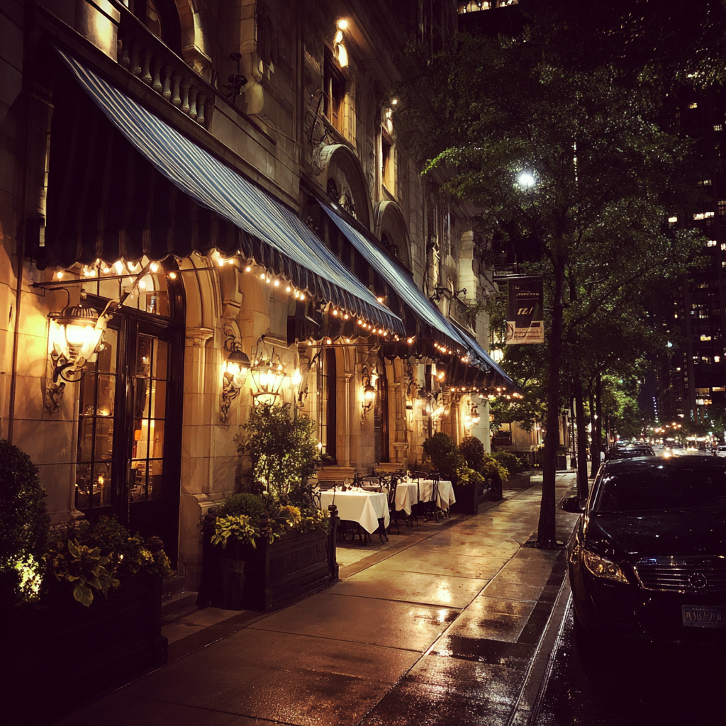El exterior de un restaurante | Fuente: Midjourney