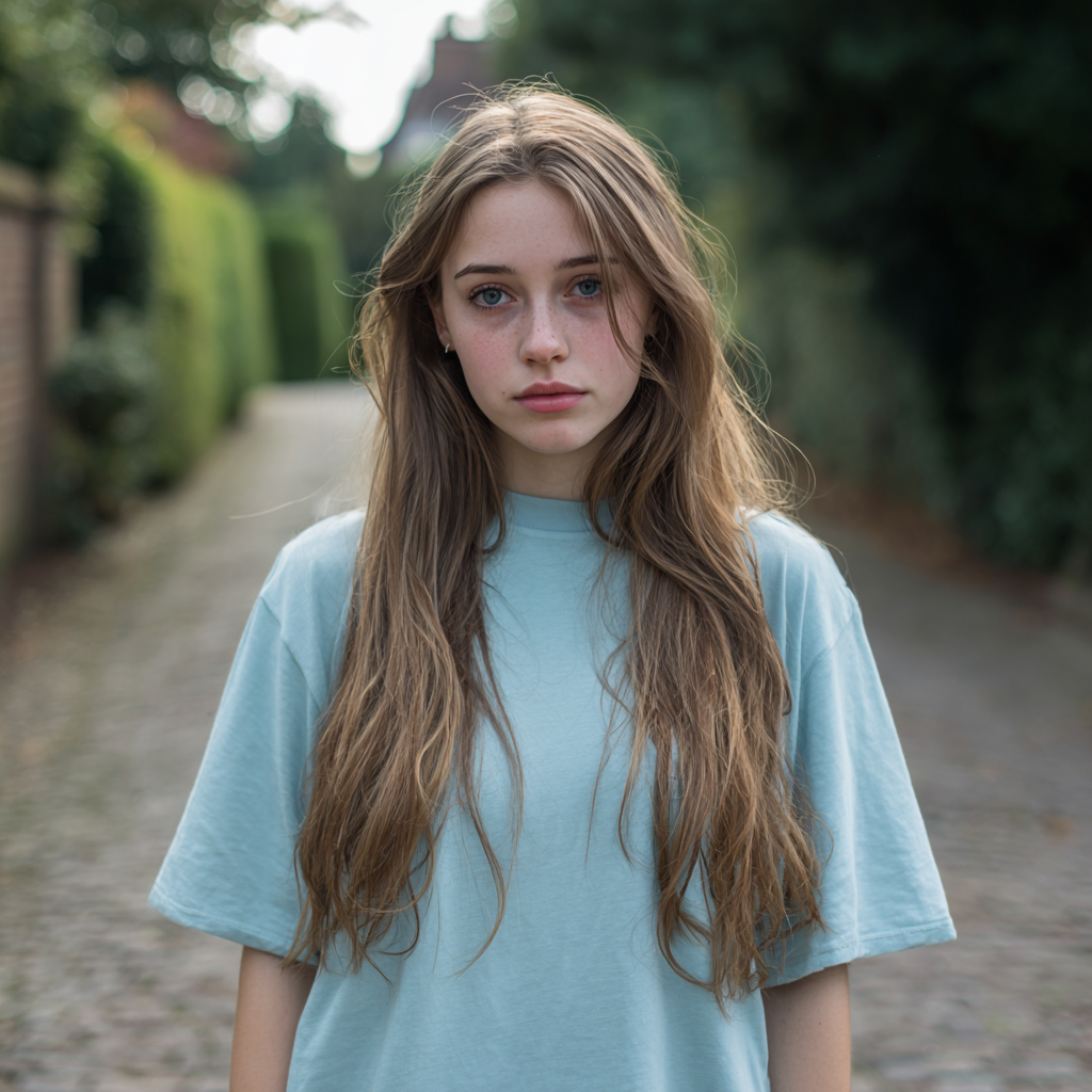 Una joven emocionada en el exterior | Fuente: Midjourney