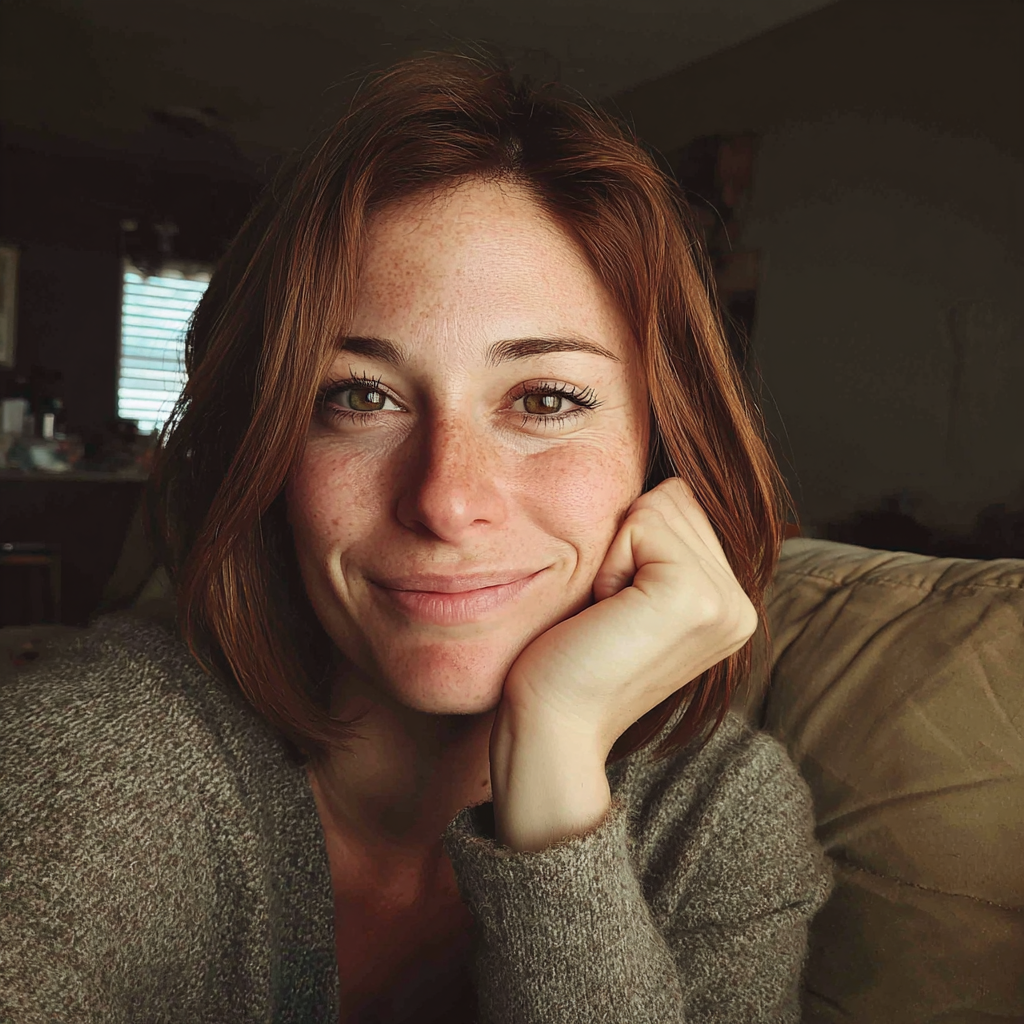 Primer plano de una mujer sonriente | Fuente: Midjourney