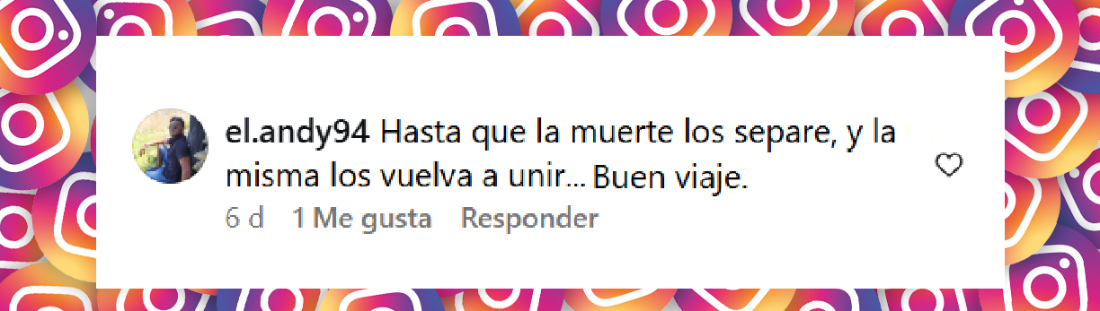 Mensaje de un usuario sobre la boda de Juan Jyoza poco antes de su muerte. | Fuente: Instagram/@JUANJYOZA
