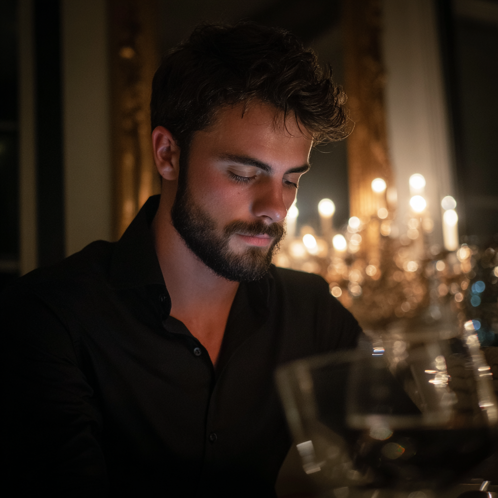 Un hombre sentado a la mesa | Fuente: Midjourney