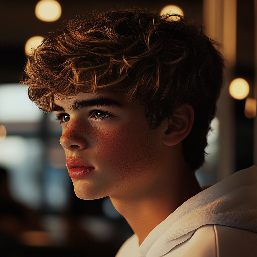 Vista lateral de un adolescente | Fuente: Midjourney