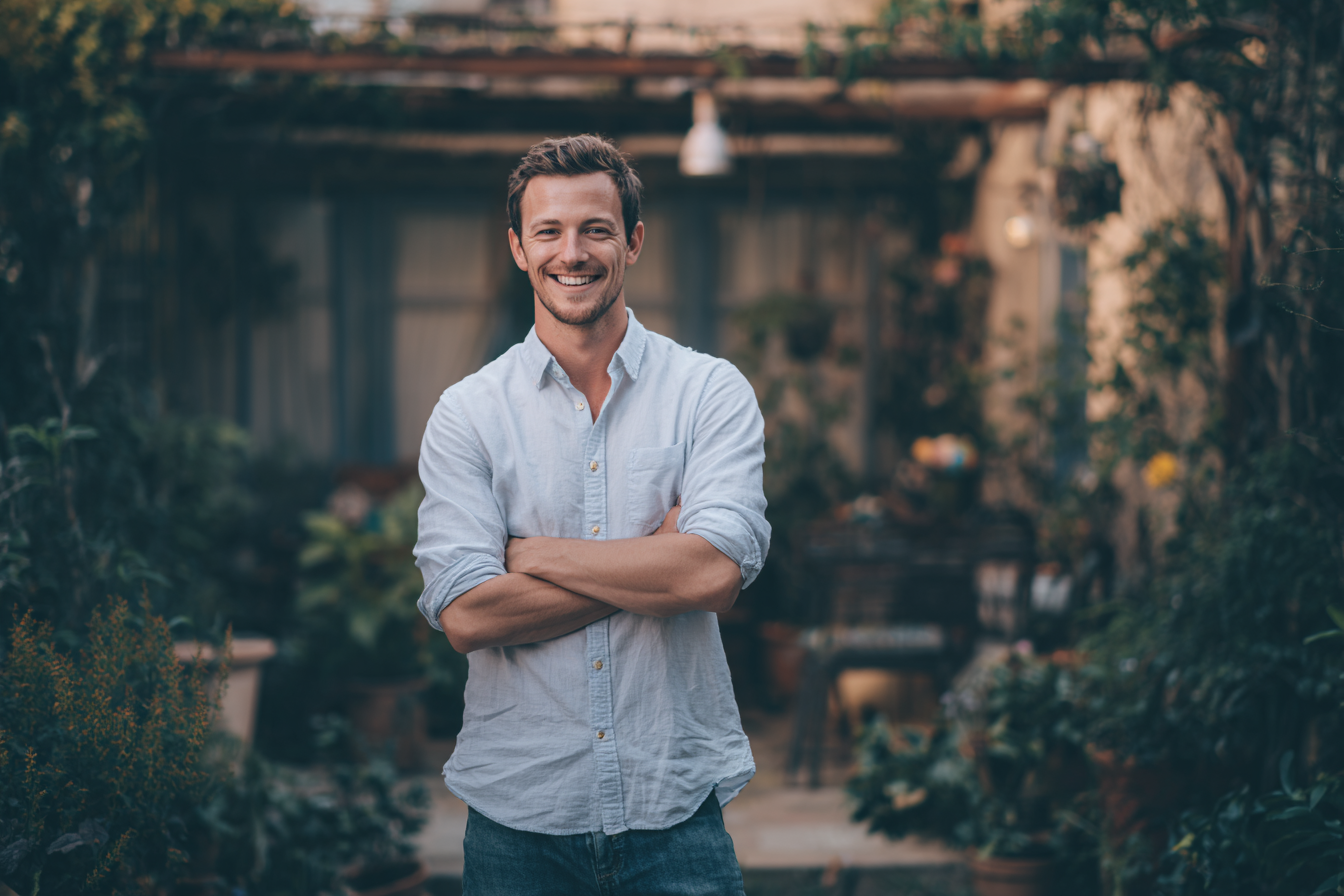 Un hombre sonriendo | Fuente: Midjourney