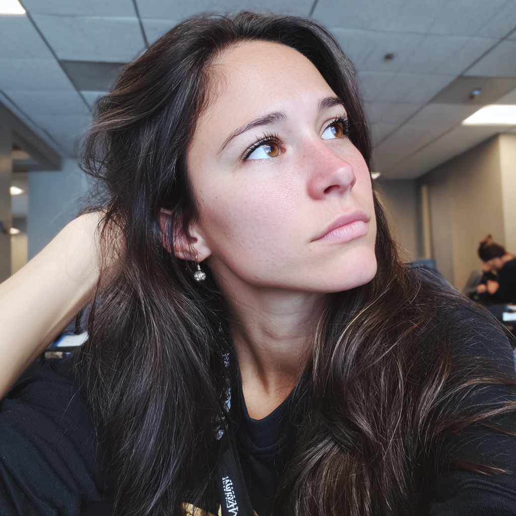 Un primer plano de una mujer emocional | Fuente: Midjourney