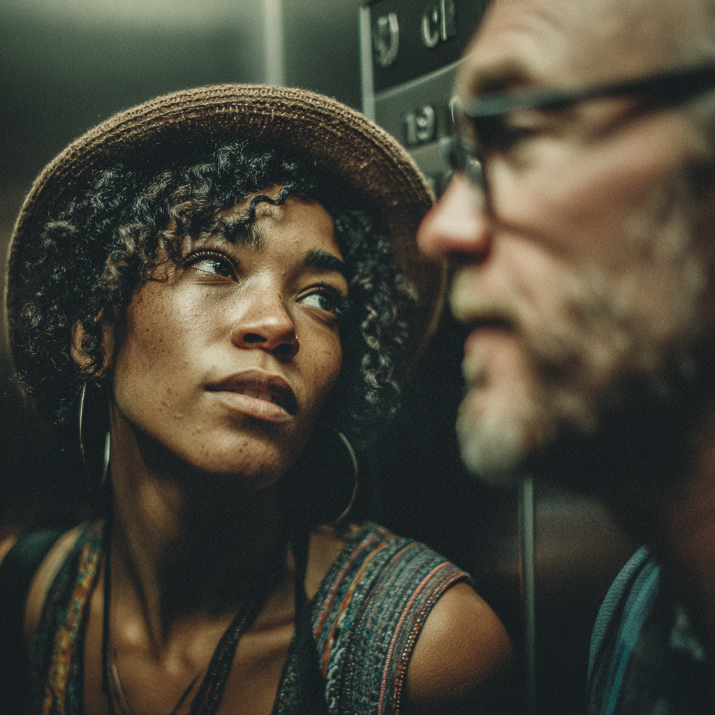 Una mujer hablando con un hombre | Fuente: Midjourney