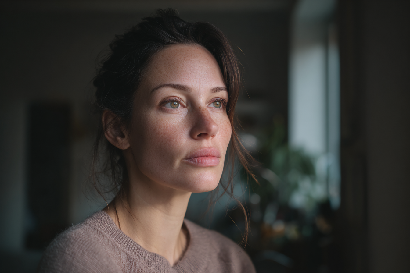 Una mujer de pie en un salón | Fuente: Midjourney