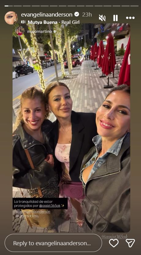 Evangelina, Majo y Celeste Martino disfrutan de un paseo en su escapada | Fuente: Instagram/evangelinaanderson