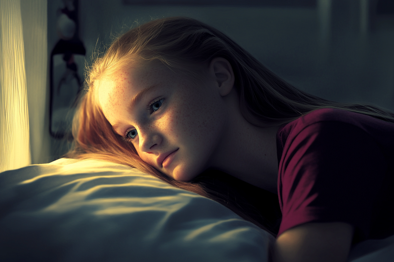 Una adolescente melancólica | Fuente: Midjourney