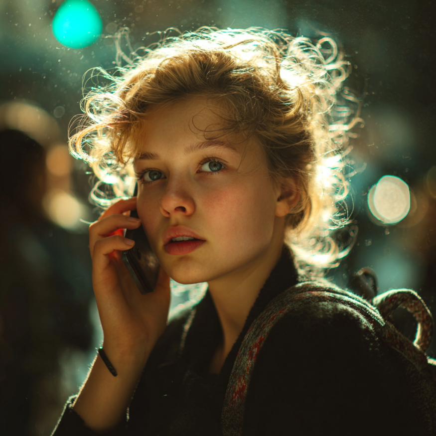 Una mujer hablando por teléfono | Fuente: Midjourney