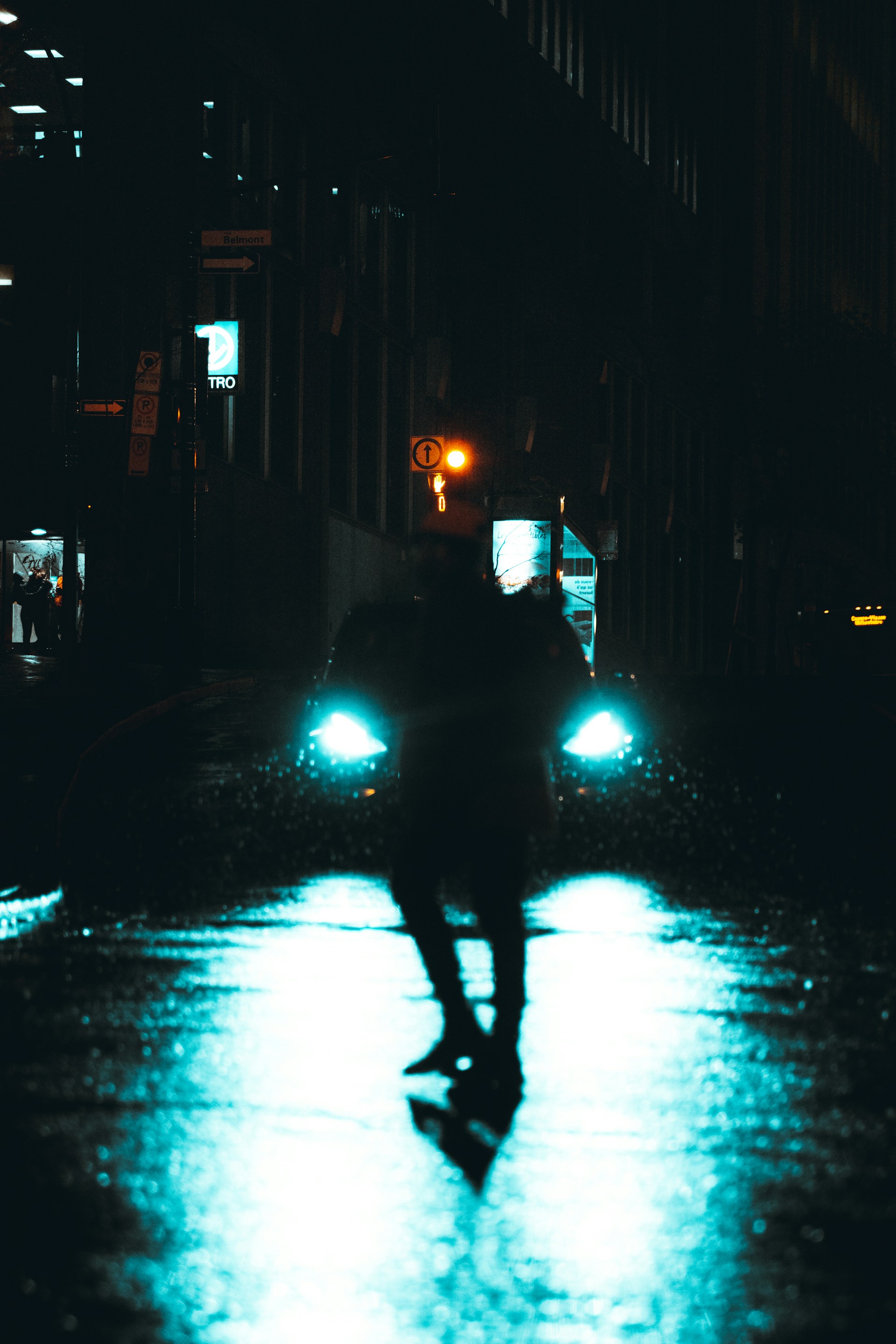 Silueta de una persona caminando bajo la lluvia | Fuente: Unsplash