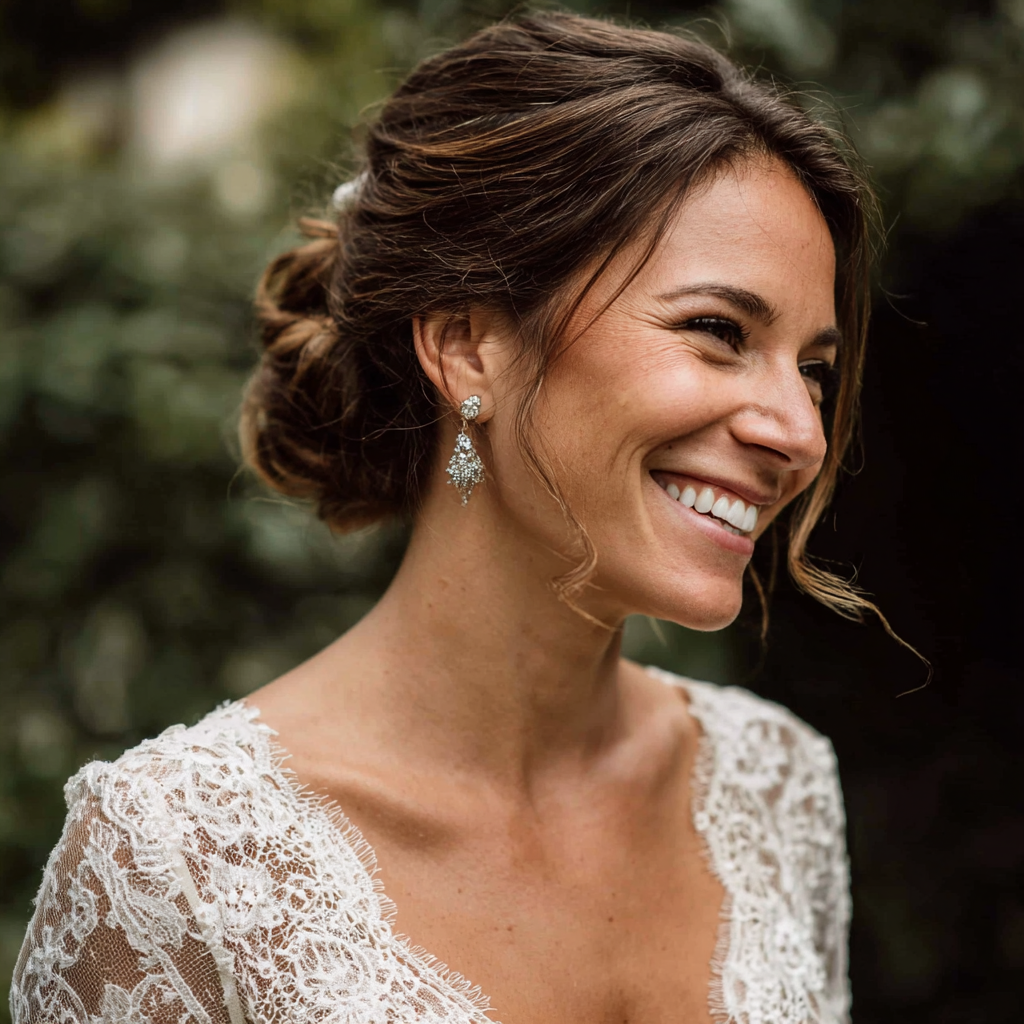 Una novia sonriente | Fuente: Midjourney