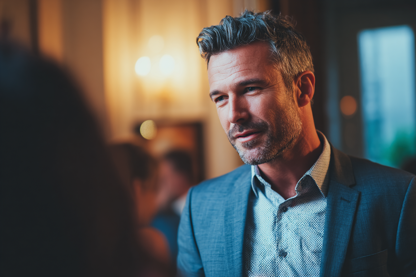 Un hombre hablando | Fuente: Midjourney