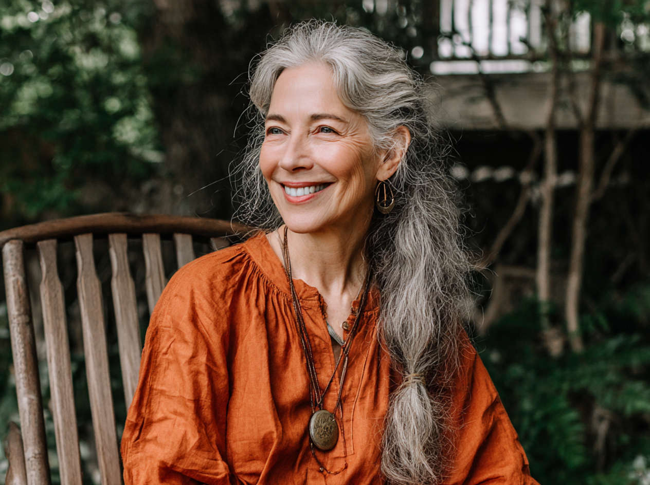 Una mujer mayor sonriente | Fuente: Midjourney