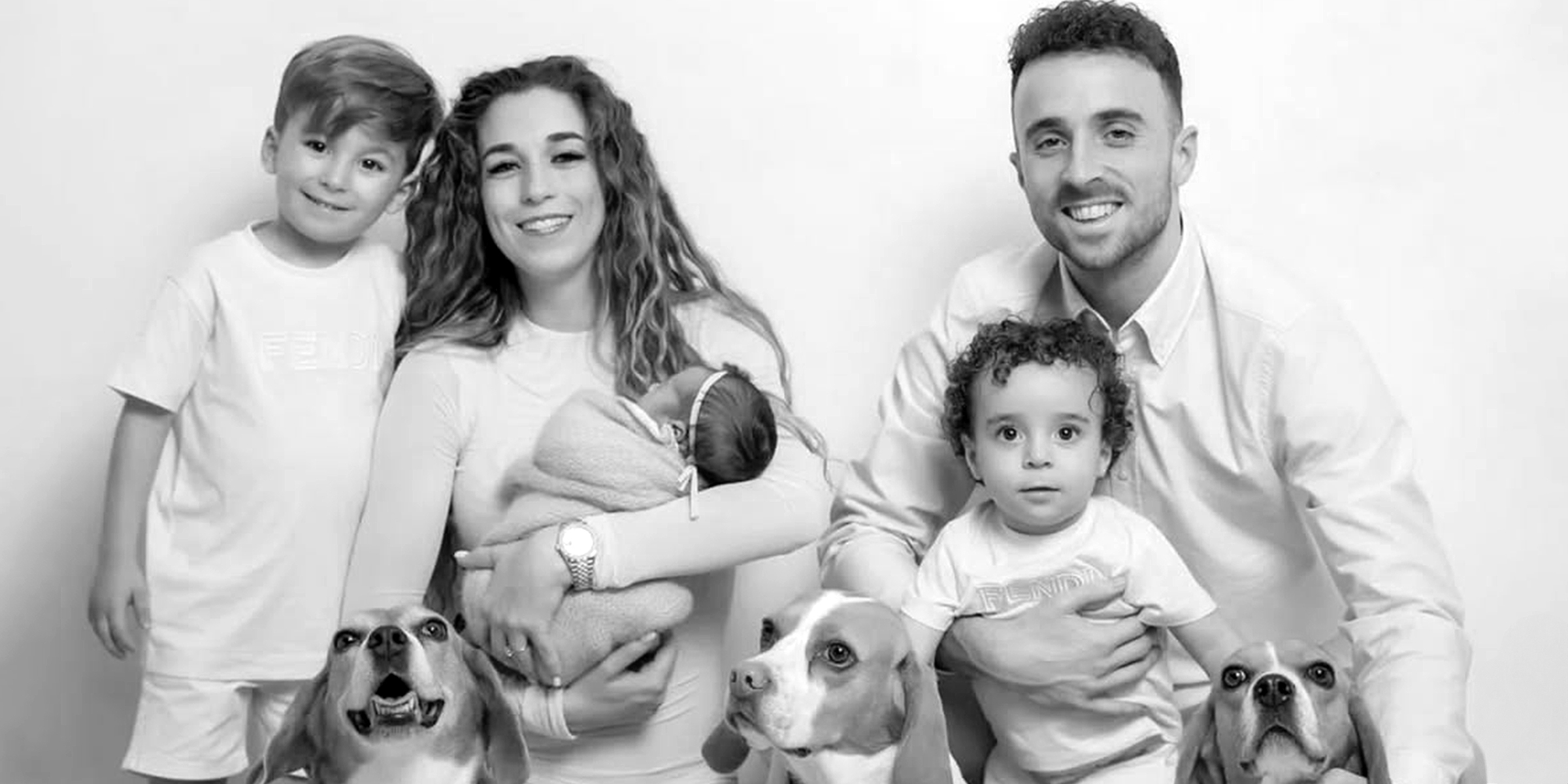 Diogo Jota, su esposa Rute y sus hijos. | Foto: instagram.com/diogoj_18