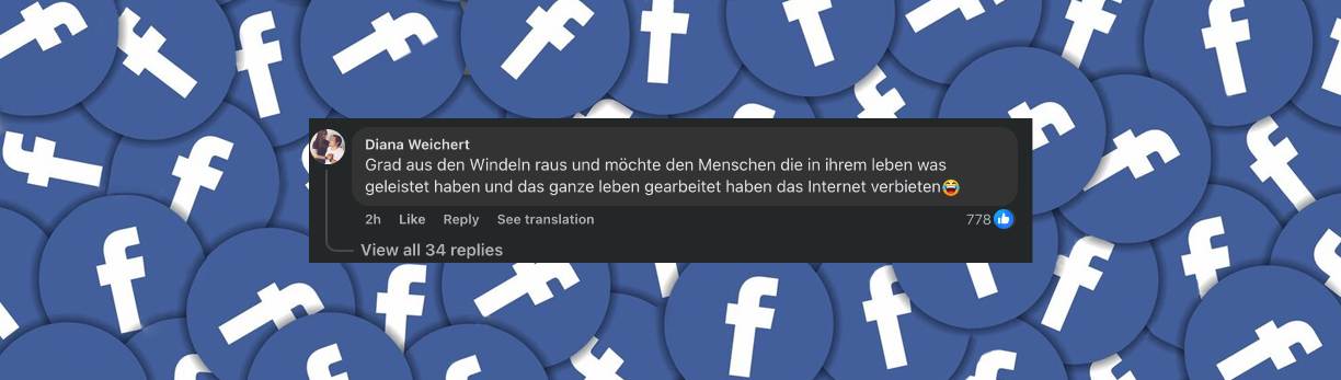 Comentario negativo sobre Levi Pennell: "Acaba de dejar los pañales y quiere prohibir Internet a las personas que han trabajado toda su vida y logrado algo". | Fuente: Facebook/Imagen