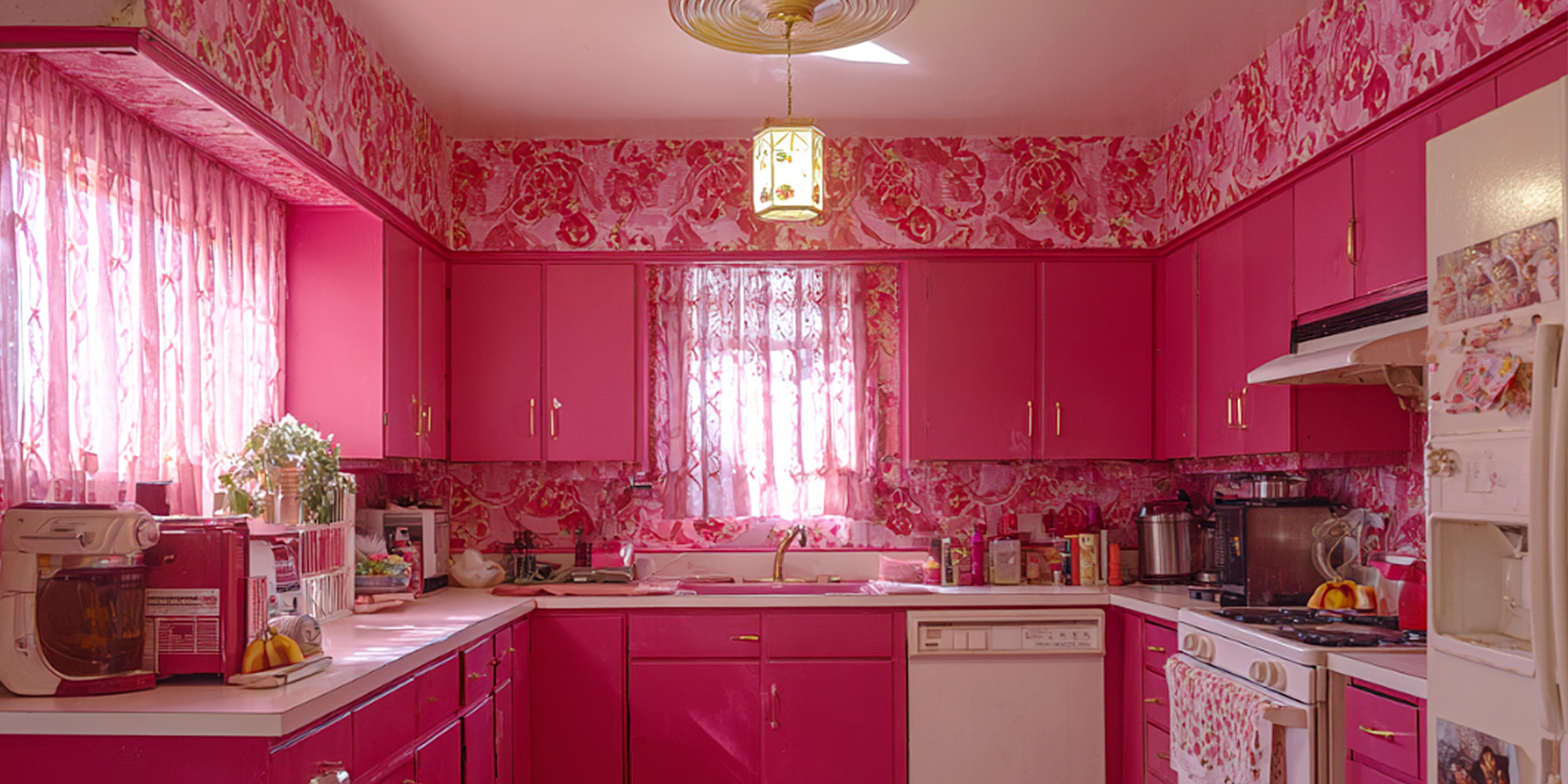 Una cocina rosa brillante | Fuente: Morelimedia