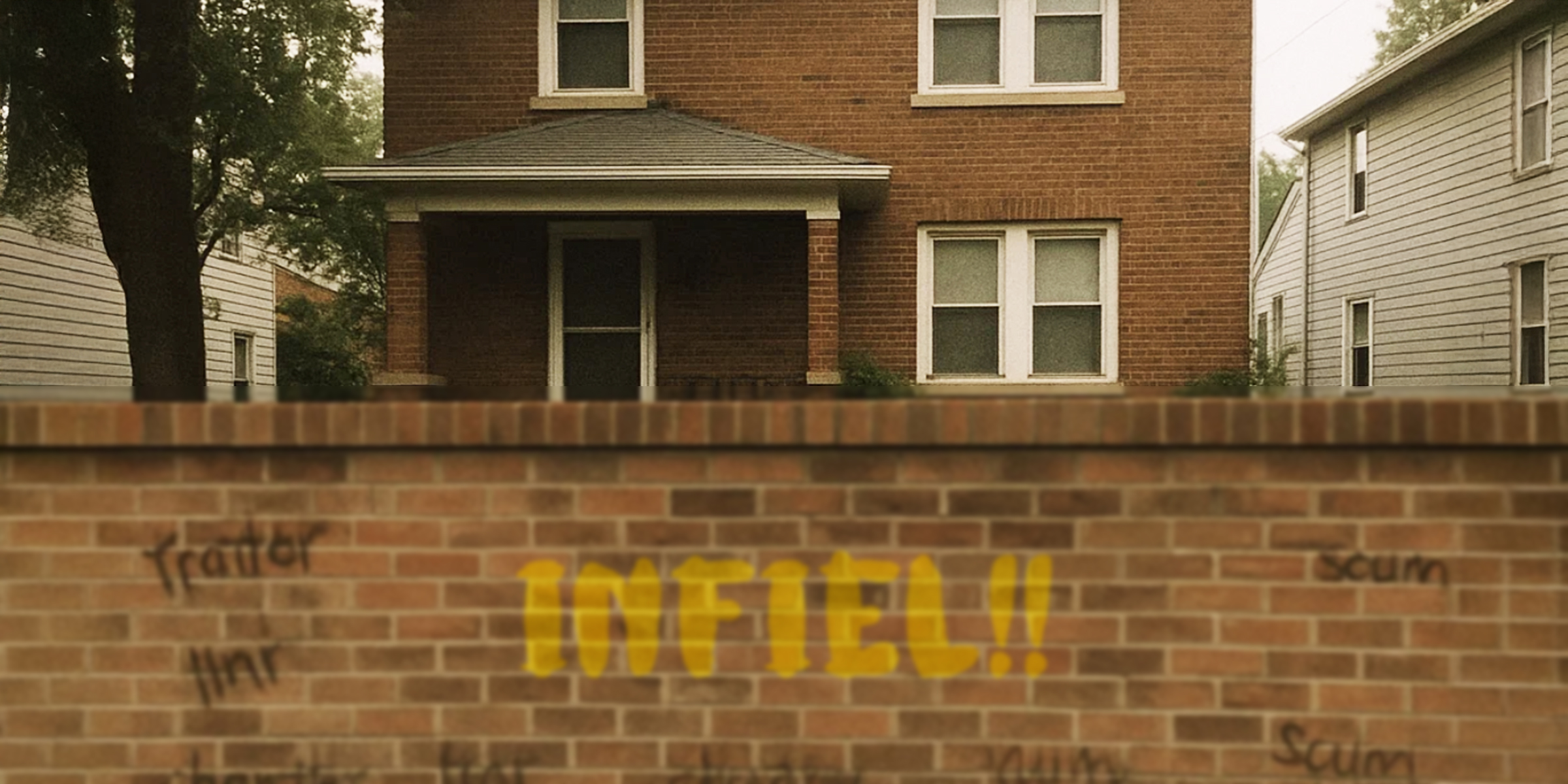 Grafiti en el que se lee "¡¡INFIEL!!" | Fuente: Barabola