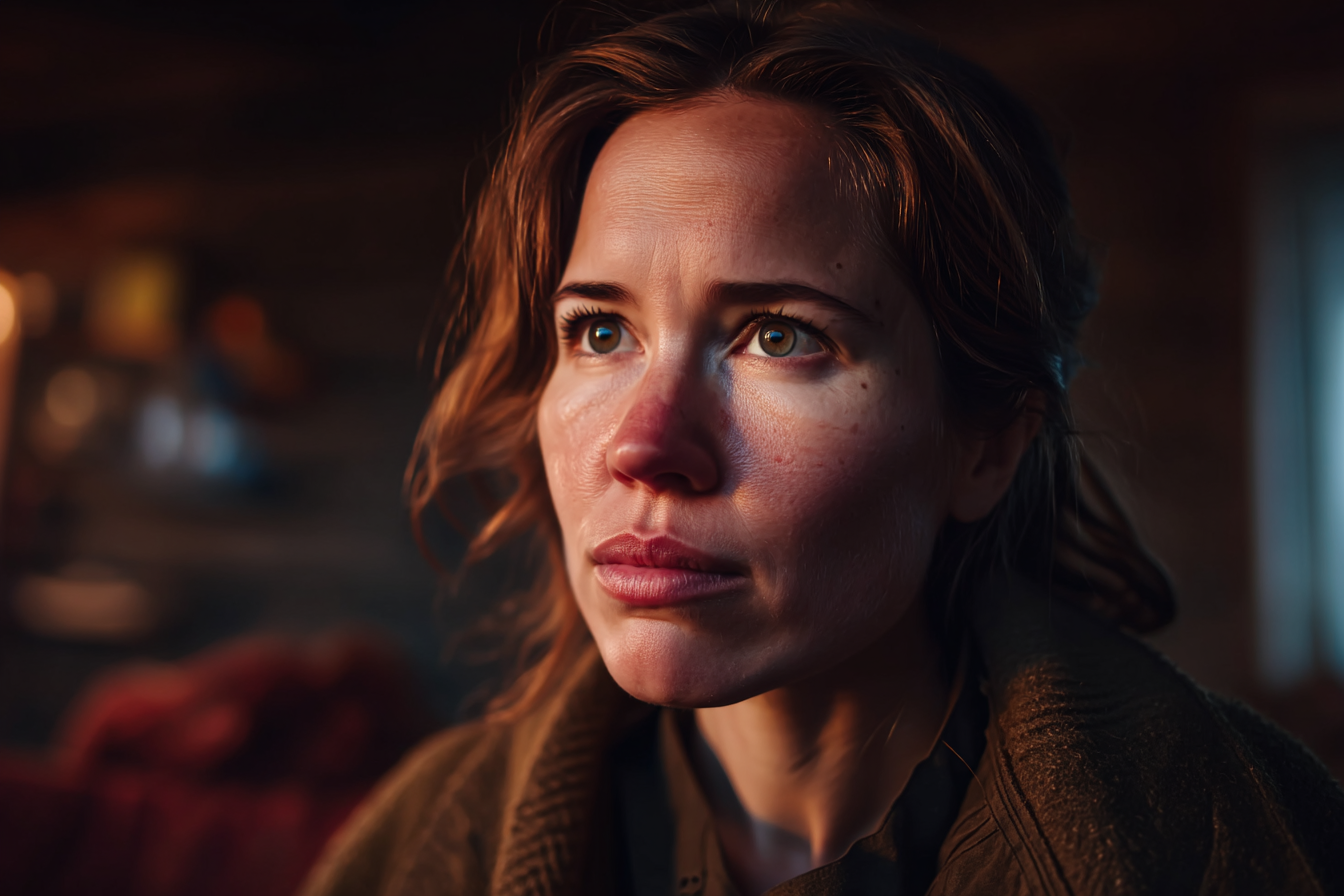 Una mujer triste y reflexiva | Fuente: Midjourney