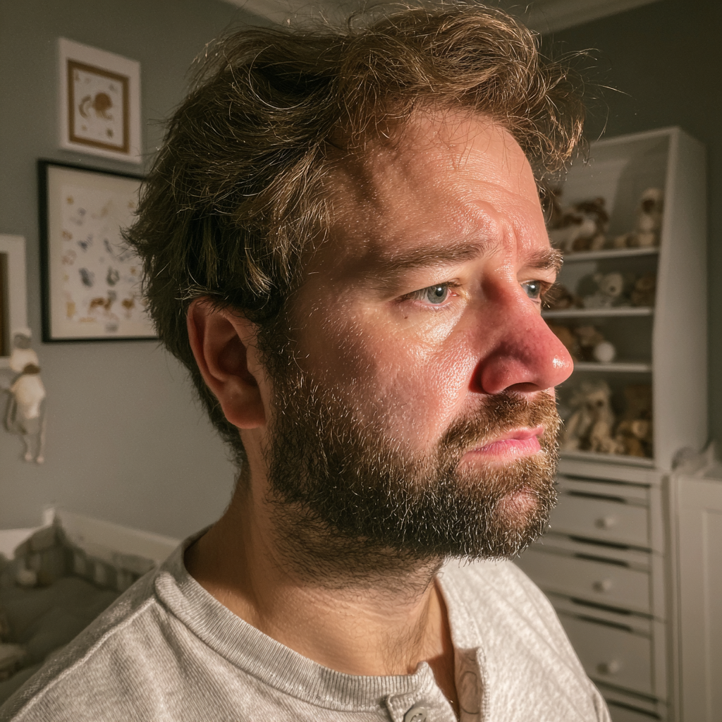 Un hombre algo preocupado | Fuente: Midjourney